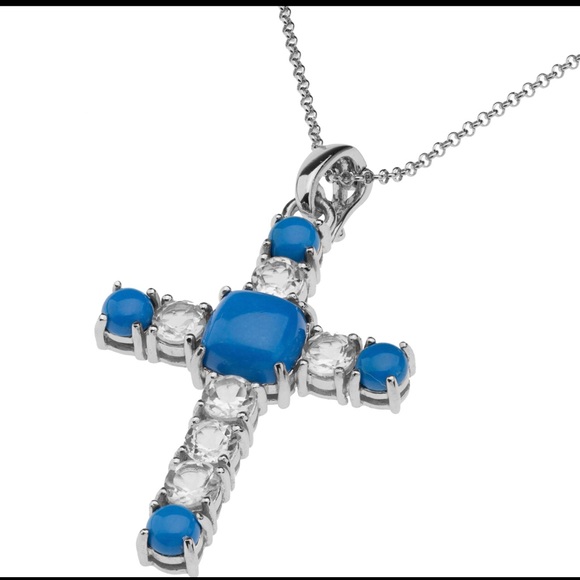 Pangea Mines Ceruleite & Topaz Cross MSRP $399 - Picture 5 of 5